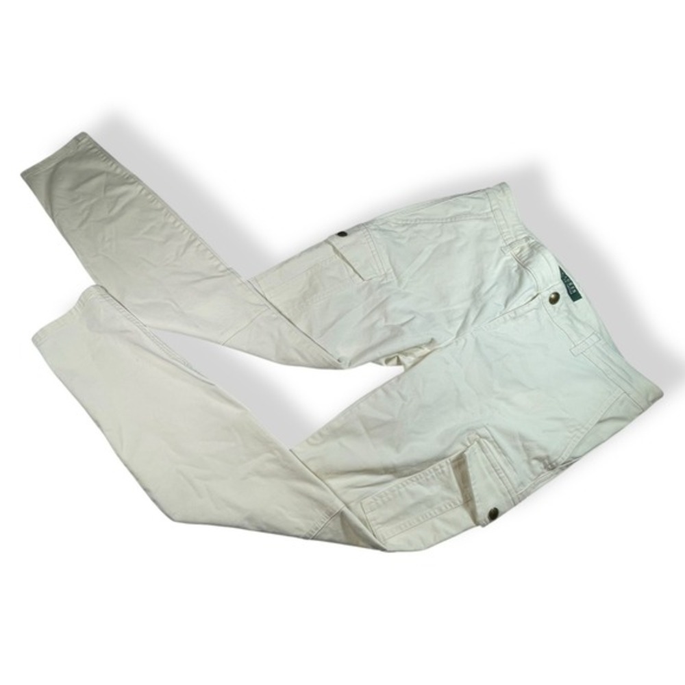 Lauren Ralph Lauren Pants Womens 4‎ Zip Cargo Pockets Ivory Off White EUC